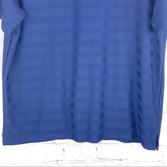 Euc-van Heusen Traveler, Short Sleeve, Stripes, Golf, Blue Polo Shirt Size Large - Picture 7 of 11